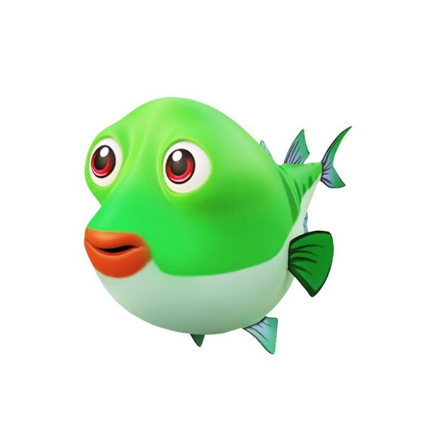 Striped bass fish animated 3d model