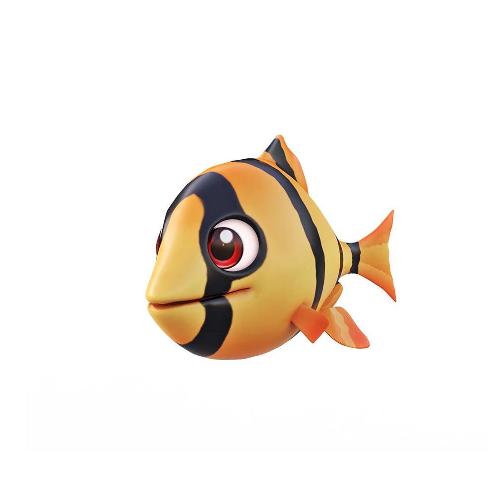 Tiger Barb Fish animated 3d model