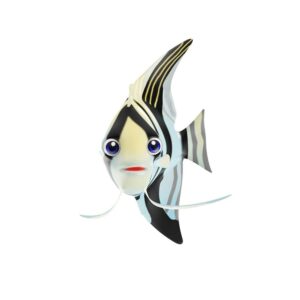Angel fish animated lowpoly 3d model