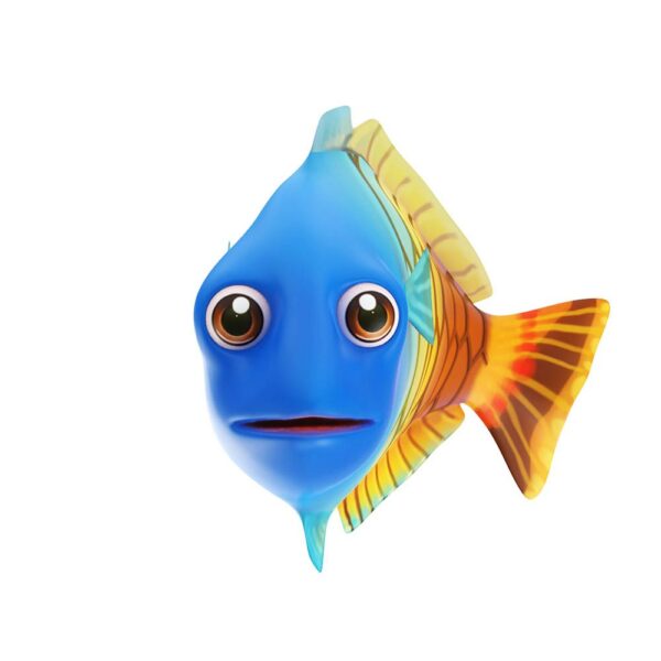 Boesemani Rainbow fish animated lowpoly 3d model