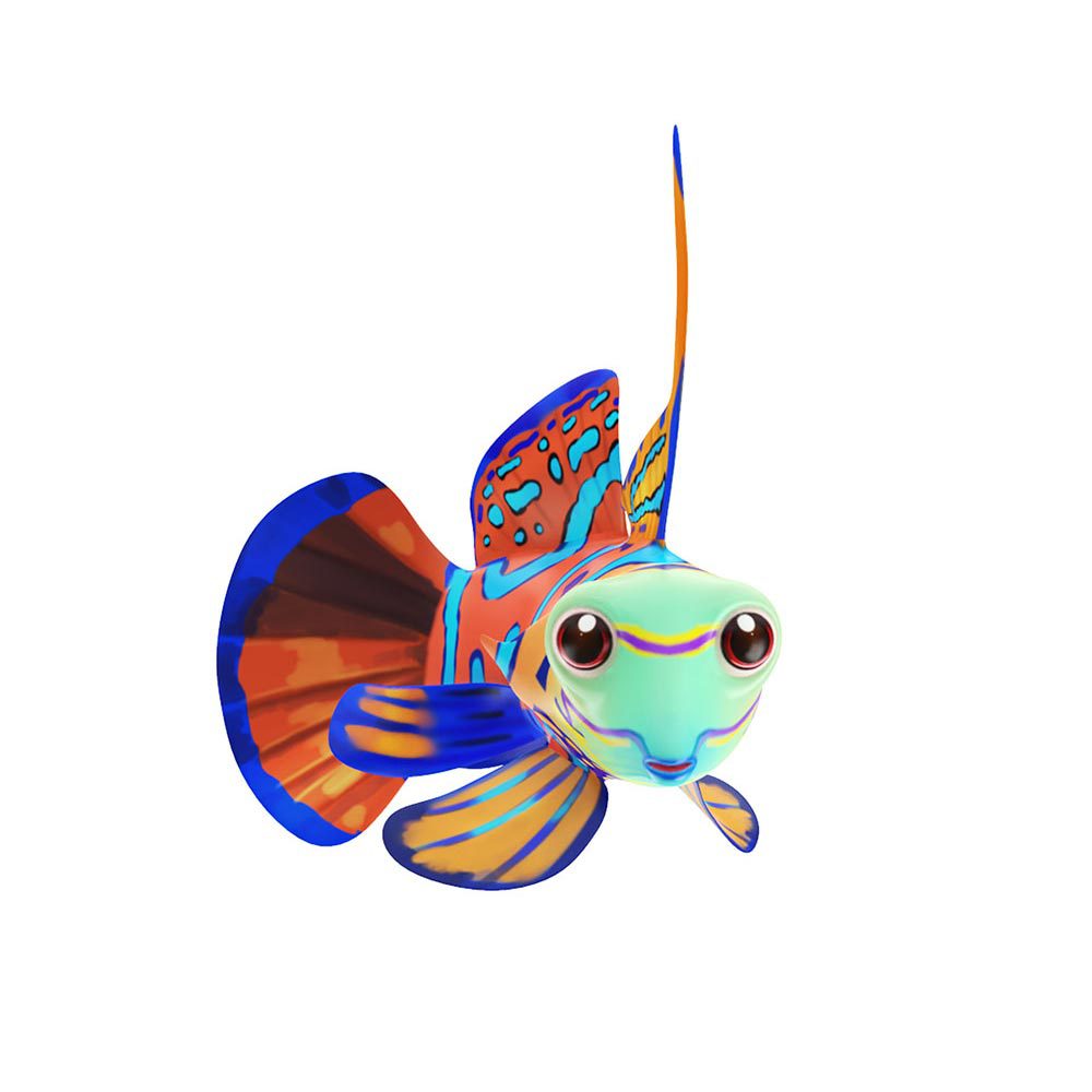 Dragonet fish animated lowpoly 3d model