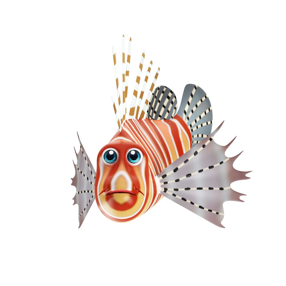 Lion fish animated 3d model