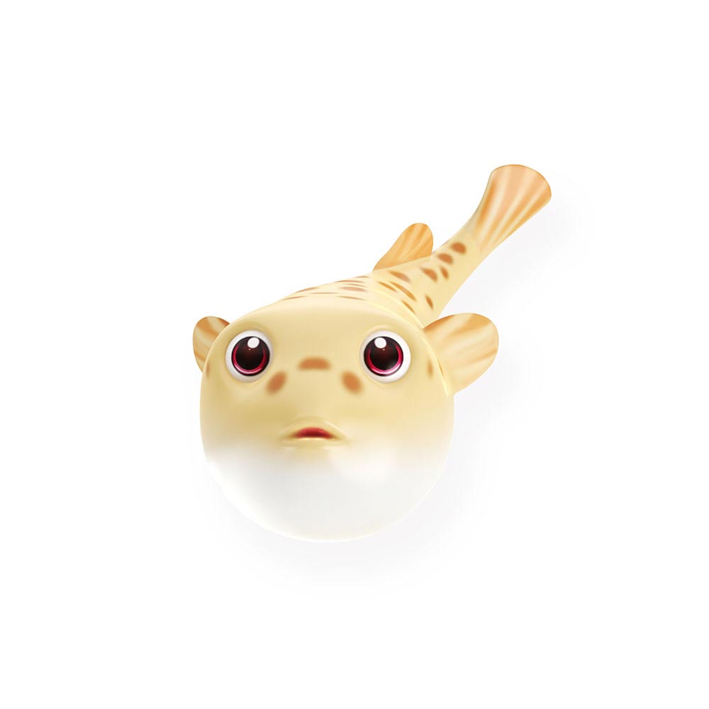 White Spotted Puffer fish 3d model