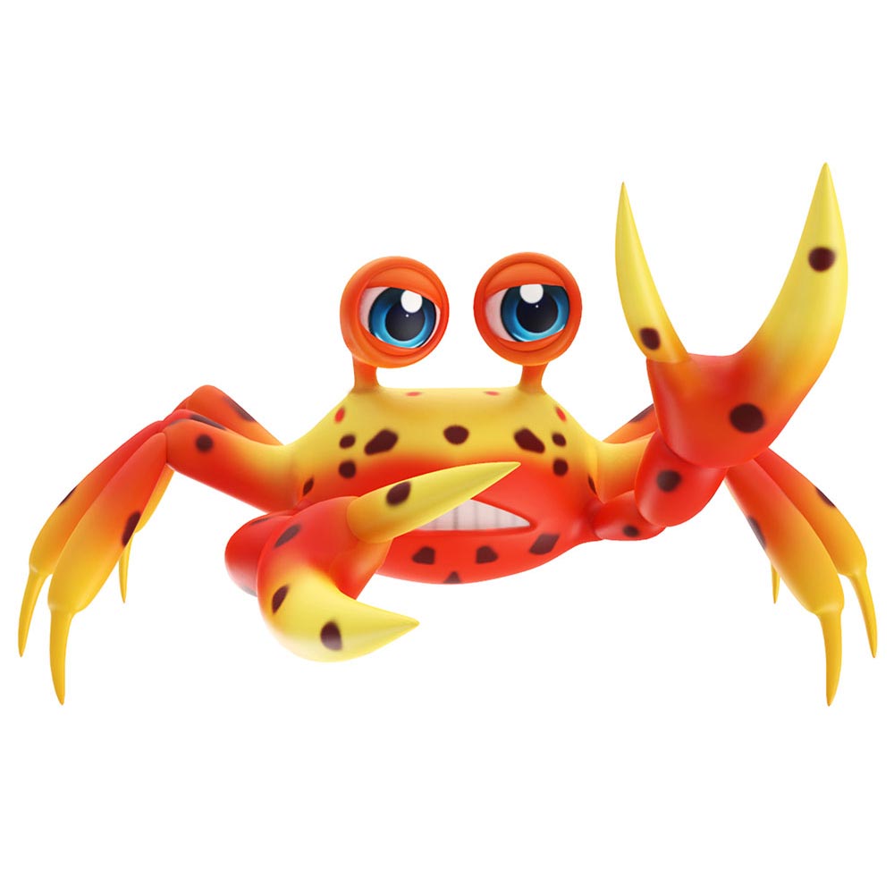 Johnson Fresh crab animated lowpoly 3d model