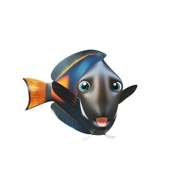 Achilles Tang fish animated cartoon 3d model
