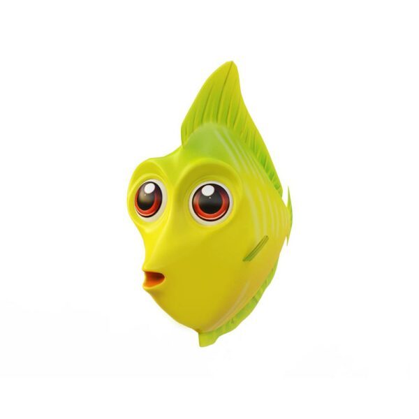 Yellow Tang fish cartoon animated 3d model