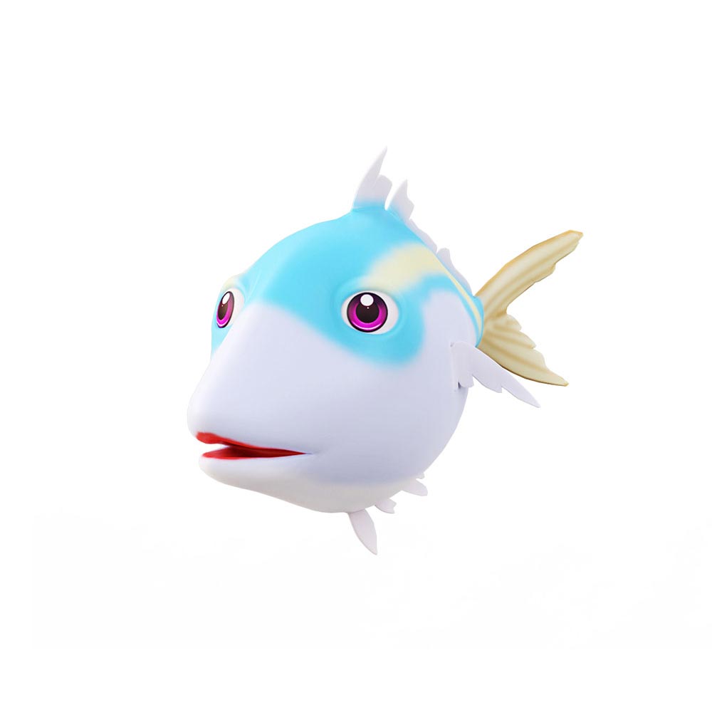Yellowstripe scad fish cartoon animated 3d model