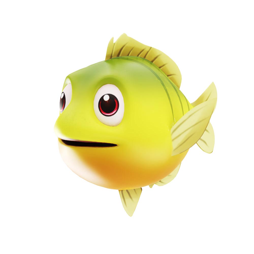 Bluegill fish cartoon 3d model