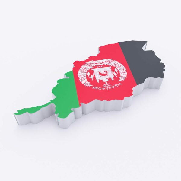 Afghanistan country flag map 3d model