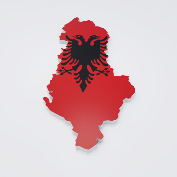 Albania country flag map 3d model