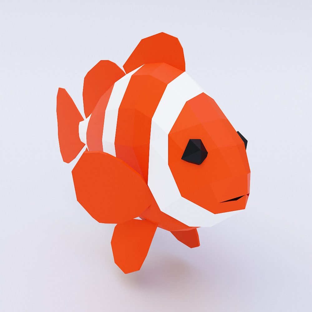 Anemone fish low poly 3d model
