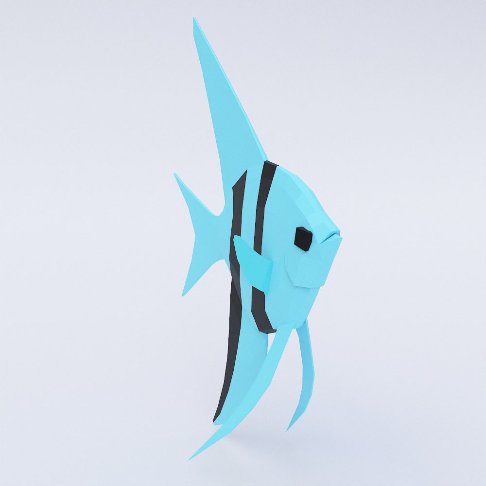 Angel Fish low poly 3d model