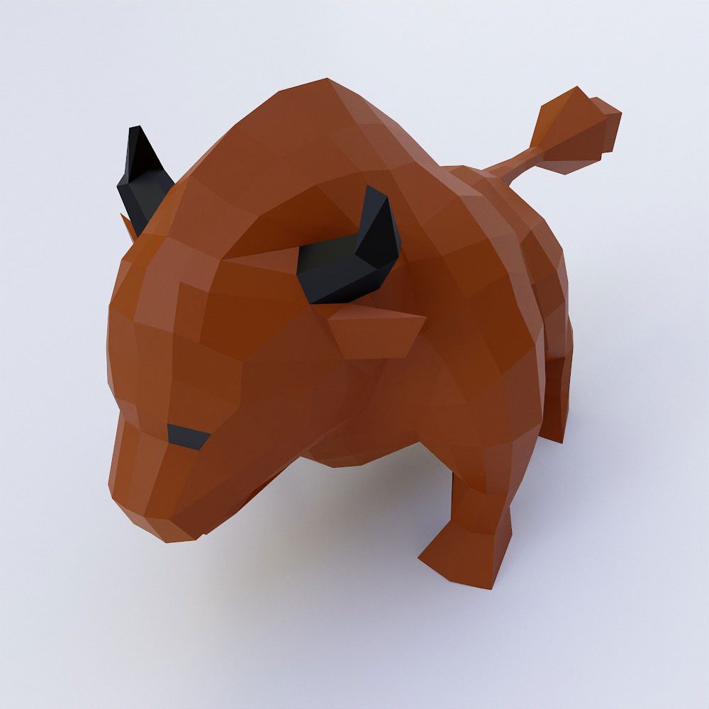 Bull low poly 3d model