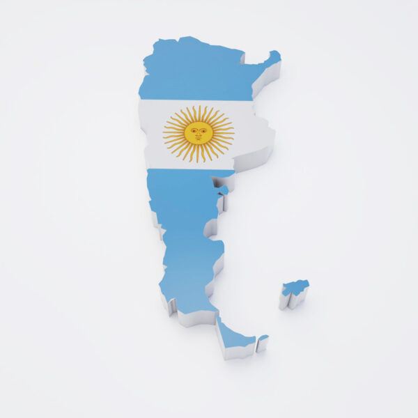Argentina country flag map 3d model