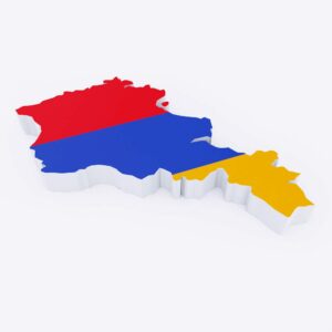 Armenia country flag map 3d model