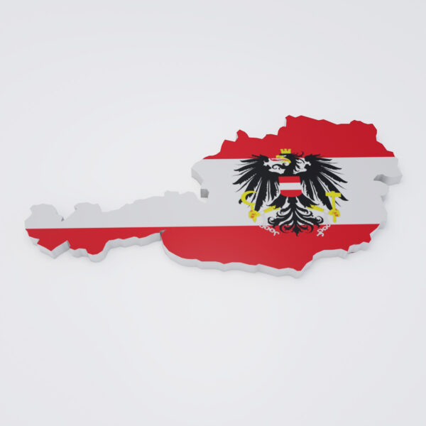 Austria country flag map 3d model