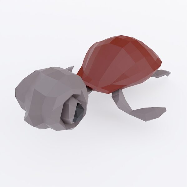 Baby turtle lowpoly cartoon 3d model