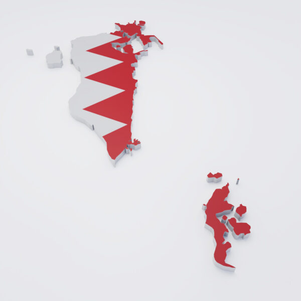Bahrain country flag map 3d model