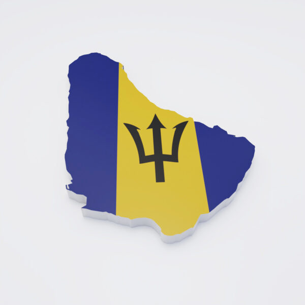 Barbados country flag map 3d model