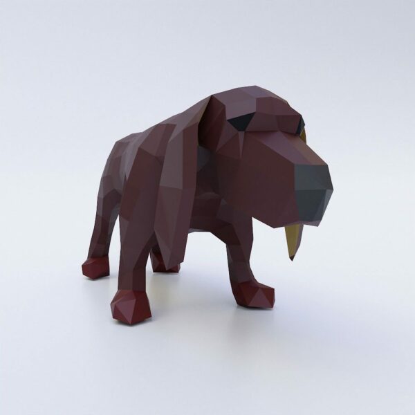 Basset hound low poly 3d model