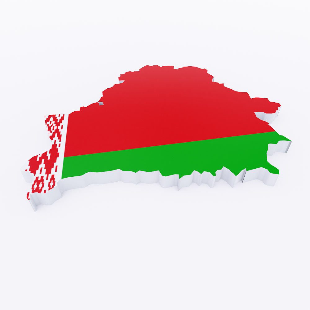 Belarus country flag map 3d model