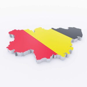 Belgium country flag map 3d model