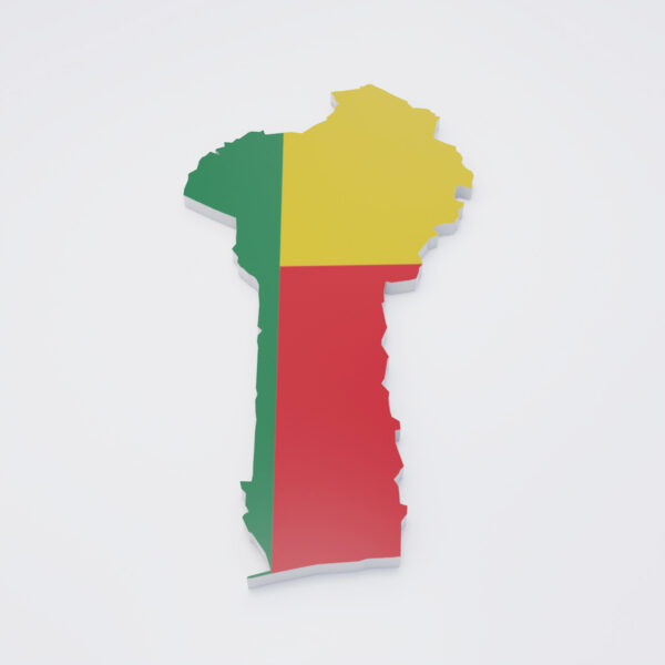 Benin country flag map 3d model
