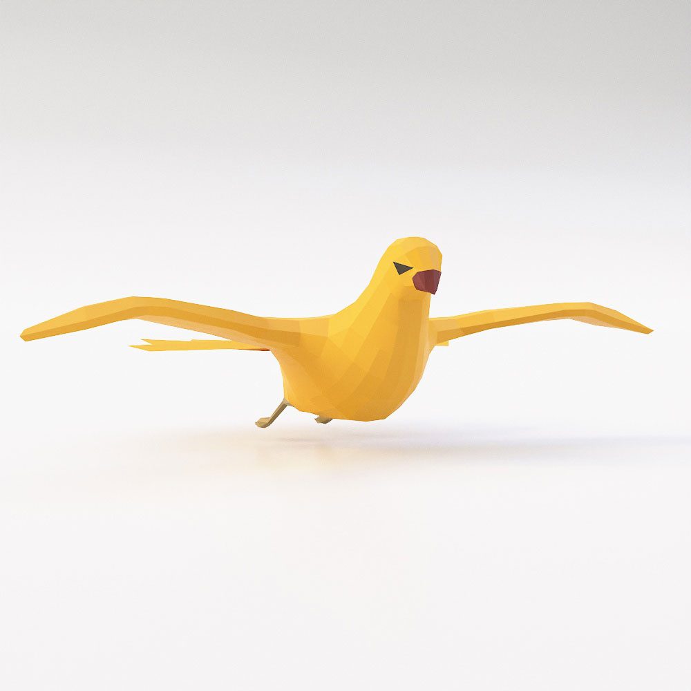 Low poly bird free 3d model