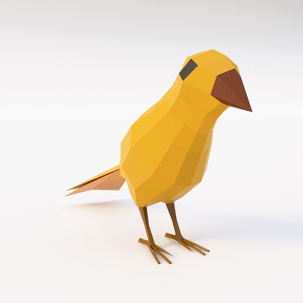 Low poly bird 3d model