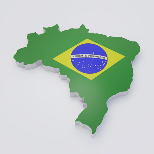 Brazil country flag map 3d model