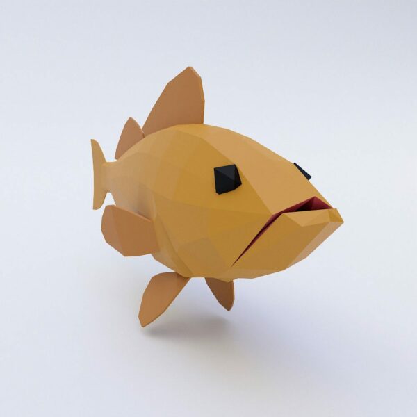 Brown rock fish low poly 3d model