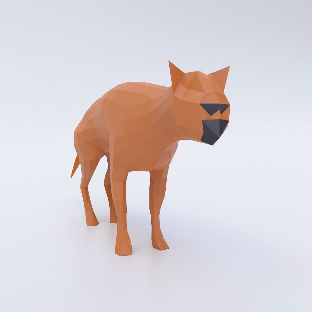 Low poly cat 3d model