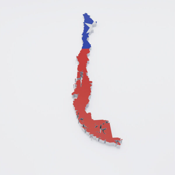 Chile country flag map 3d model