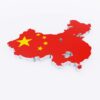 China country flag map 3d model