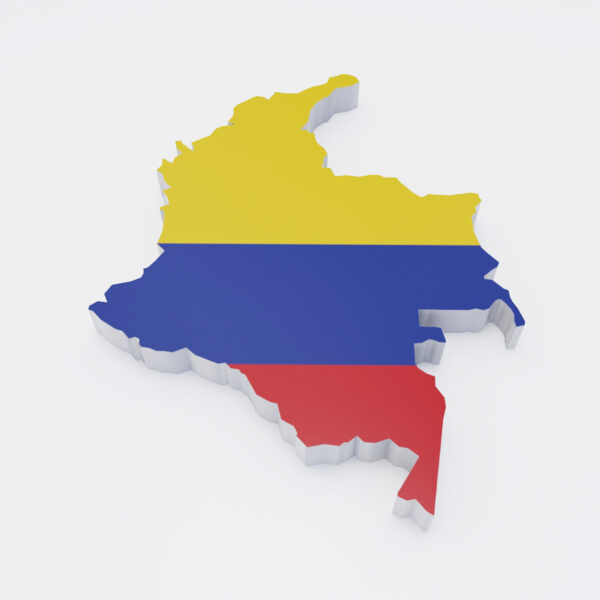 Colombia country flag map 3d model