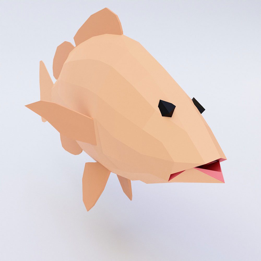 Common carp fish 3d model