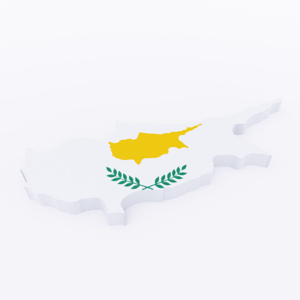 Cyprus country flag map 3d model