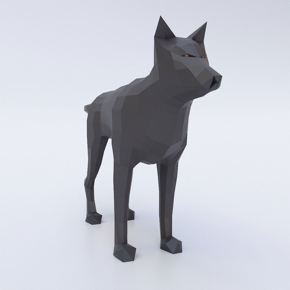 Dog low poly 3d model
