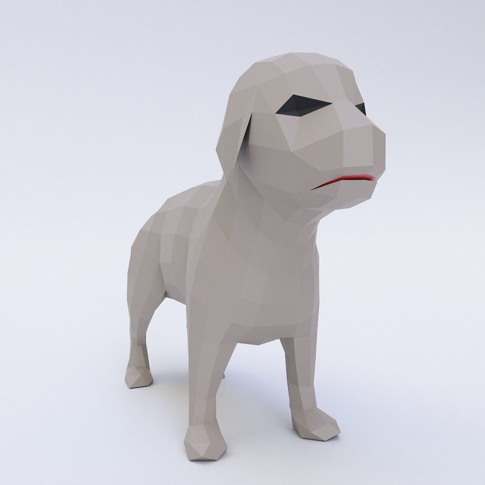 Puppy low poly 3d model