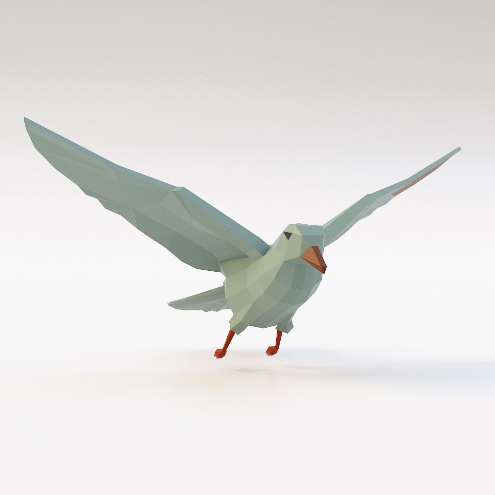 Dove low poly 3d model