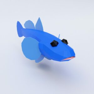 Dragon goby fish low poly 3d model