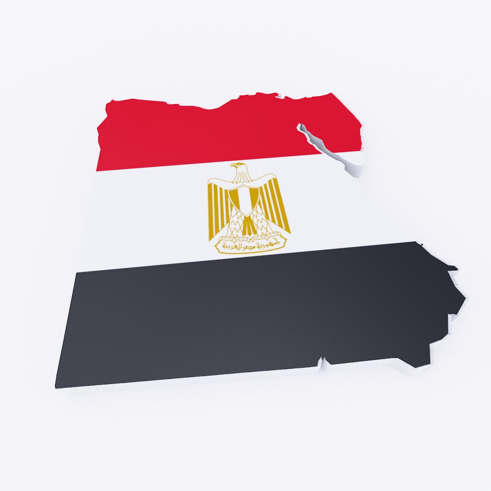 Egypt country flag map 3d model