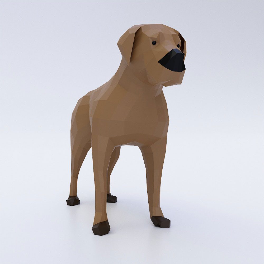 English Mastiff Dog low poly 3d model