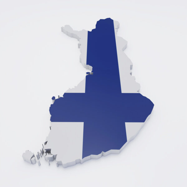 Finland country flag map 3d model