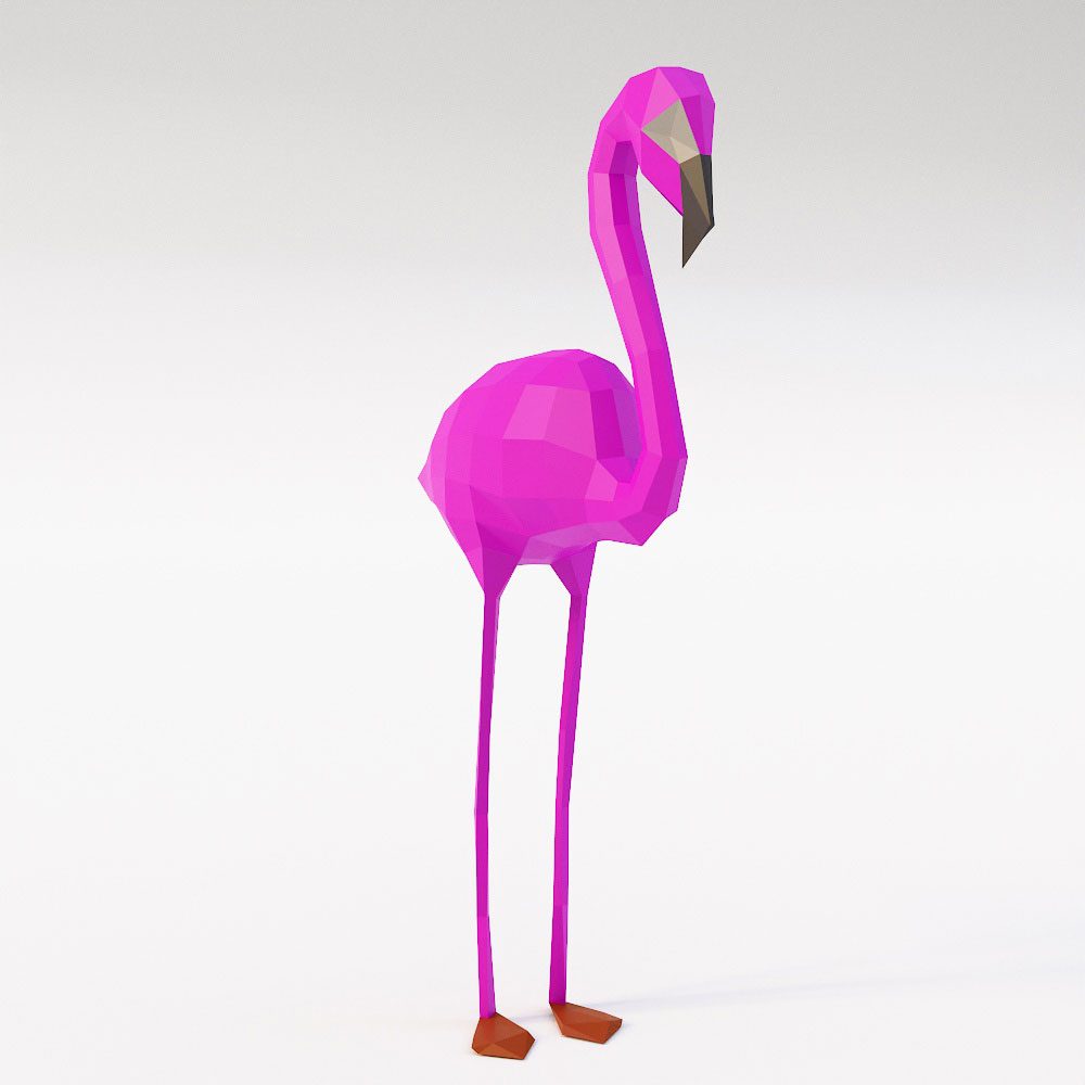 Flamingo low poly 3d model