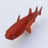 Grass carp fish low poly 3d model