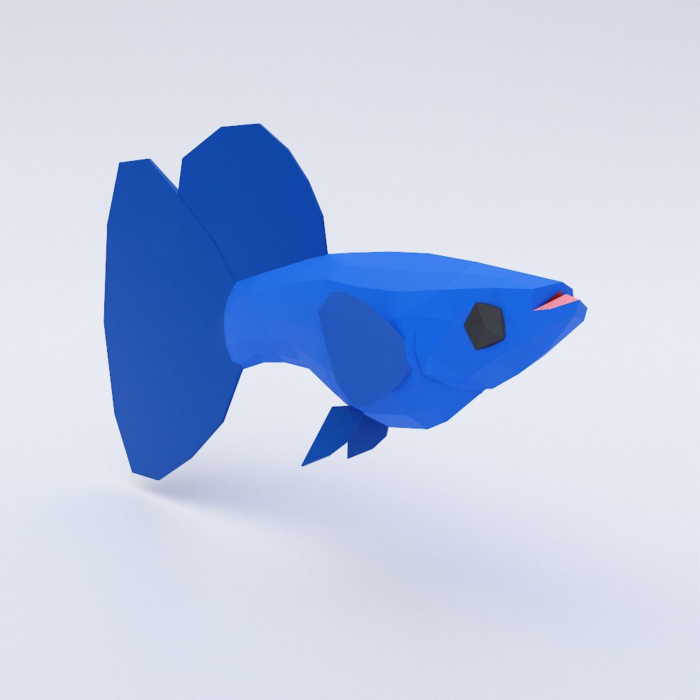 Guppy fish low poly 3d model