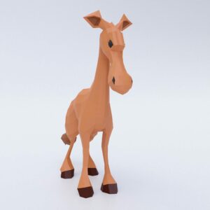 Horse cartoon low poly 3d model