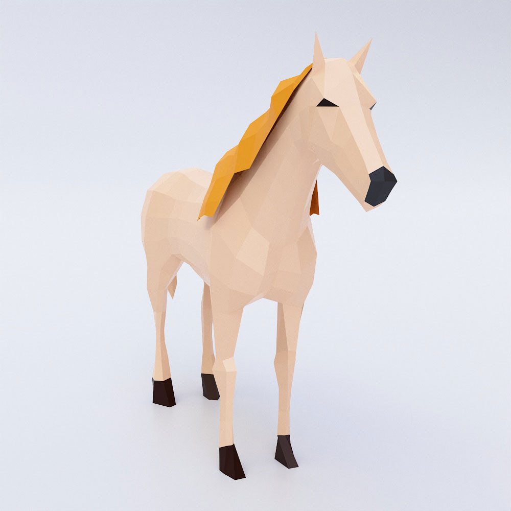 Low poly Horse 3d model