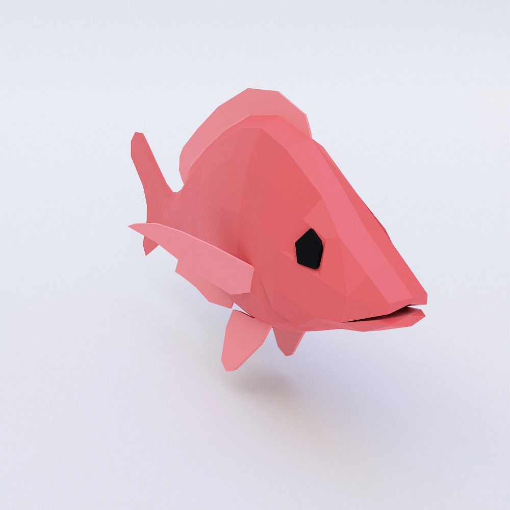 Humpback red snapper fish 3d model